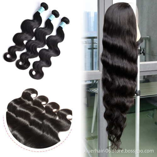 Wholesale Raw Body Wave Double Drawn Straight Vendors with Frontal Mink Brazilian Bundles Virgin Cuticle Aligned Hair Extension